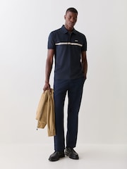 블랙 - BOSS 패디 스트라이프 디테일 레귤러핏 폴로 셔츠 - 5의 이미지 2