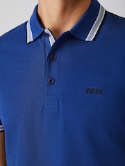 BOSS Blue Regular Fit Paddy Tipped Collar Polo Shirt - Image 4 of 5