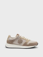 BOSS Cream Vinston Logo Trainers - Image 1 of 4