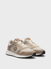BOSS Cream Vinston Logo Trainers - Image 2 of 4