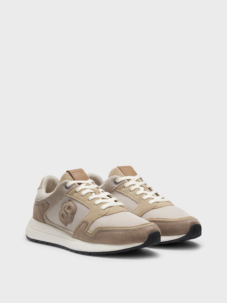 BOSS Cream Vinston Logo Trainers - Image 2 of 4 BOSS Cream Vinston Logo Trainers - Image 2 of 4