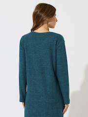 M&Co Green Diamonte Trim V-Neck Tunic Jumper - Image 3 of 5