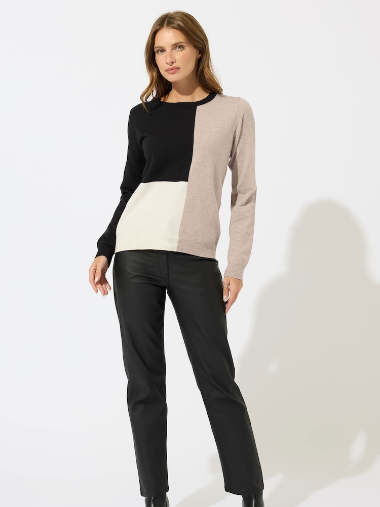 M&Co Natural Colourblock Jumper - Image 2 of 5