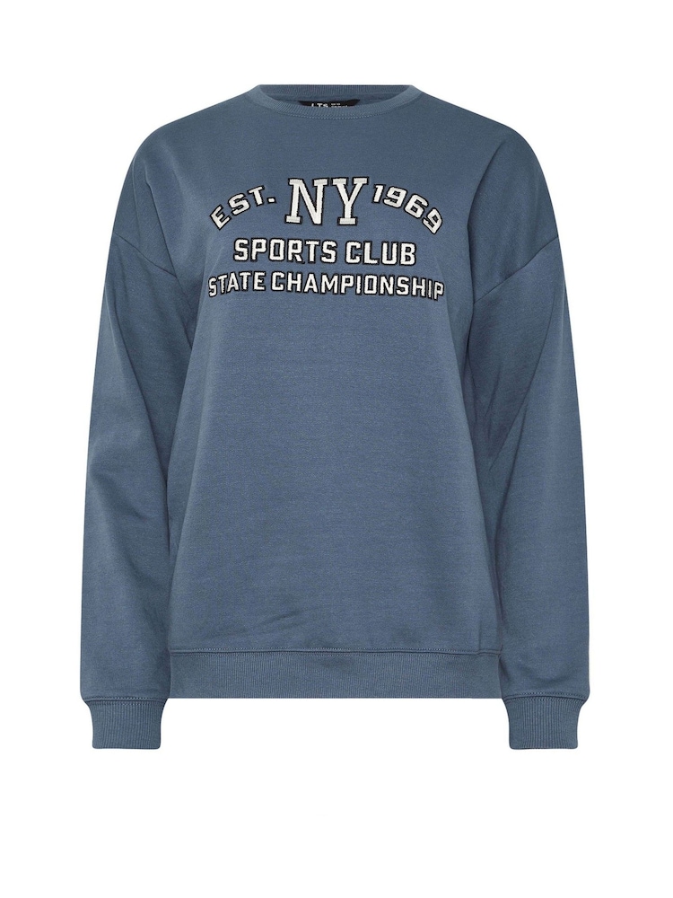 Long Tall Sally Blue Embroidered Sweatshirt - Image 5 of 5