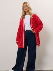 Yours Curve Red Basic Cardigan - Image 2 of 5