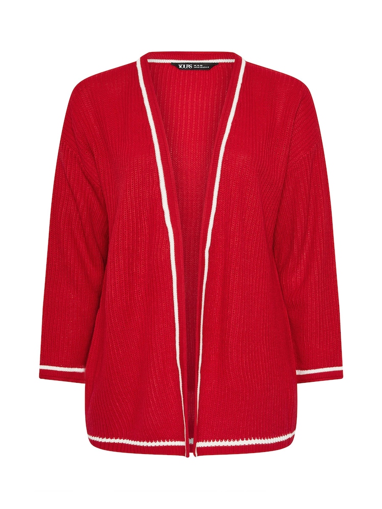Yours Curve Red Basic Cardigan - Image 5 of 5