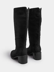 Yours Curve Black Extra Wide Fit Block Heel Knee High Boots - Image 6 of 6