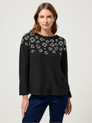 M&Co Black Animal Embellished Jumper - Image 1 of 5