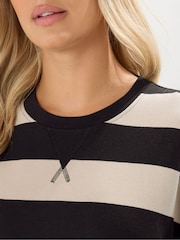 Yours Curve Black Heavyweight Ribbed Mix T-Shirt - Image 4 of 5