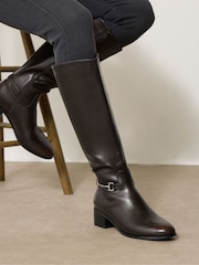 بني - Long Tall Sally Metal Trim Riding Boots - صورة 1 من 4