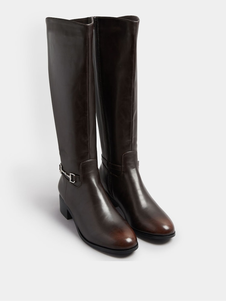 بني - Long Tall Sally Metal Trim Riding Boots - صورة 2 من 4 بني - Long Tall Sally Metal Trim Riding Boots - صورة 2 من 4