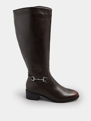 بني - Long Tall Sally Metal Trim Riding Boots - صورة 3 من 4