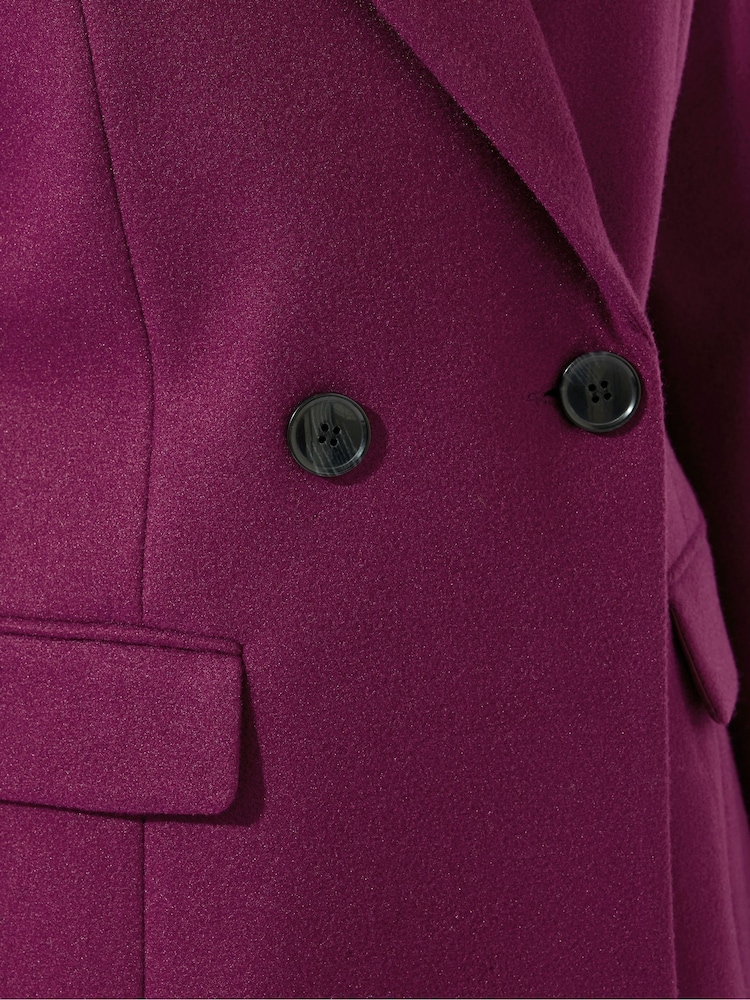 M&Co Red Double Breasted Mid Length Coat - Image 5 of 5