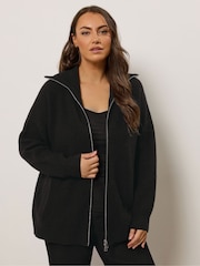 Evans Double Zip Cardigan - Image 1 of 6