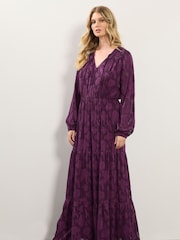 Long Tall Sally Red Jacquard Boho Maxi Dress - Image 3 of 6