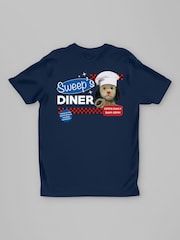 All + Every Blue Sooty Sweeps Diner Open Daily Back Print Men's T-Shirt - Image 3 of 4