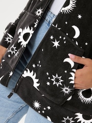 Yours Curve Black Zip Through Fleece - Image 4 of 5