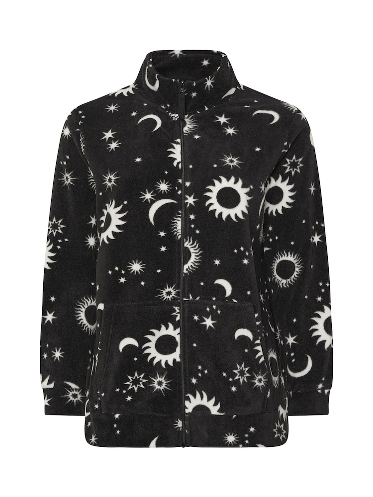 Yours Curve Black Zip Through Fleece - Image 5 of 5
