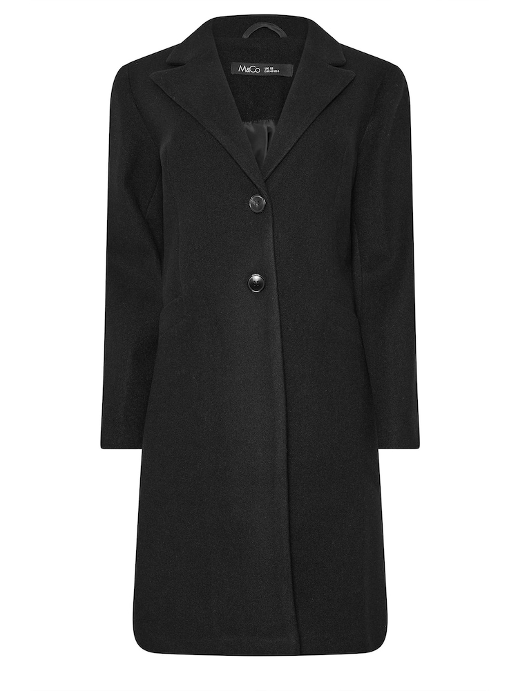 M&Co Black Single Breasted Crombie Coat - Image 5 of 5 M&Co Black Single Breasted Crombie Coat - Image 5 of 5