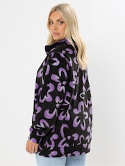 Yours Curve Black Zip Through Fleece - Image 3 of 5