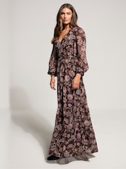 Long Tall Sally Brown Paisley Georgette Maxi Dress - Image 1 of 5