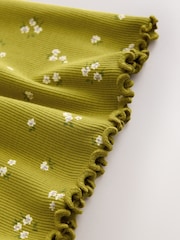 Verde măsliniu - Rochie cu mânecă scurtă și nervuri (3luni -7ani) - Imaginea 8 din 8