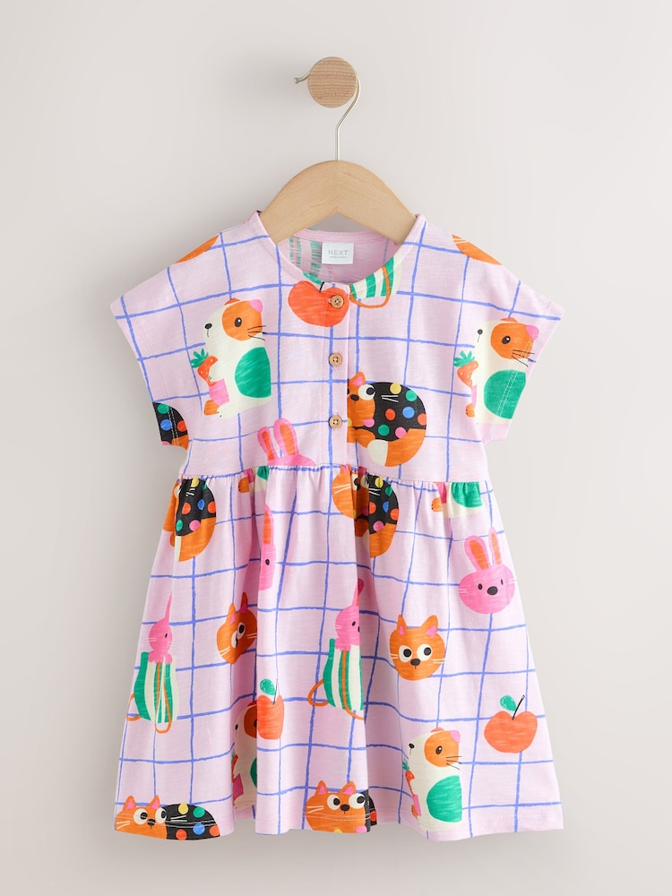 Pink Pets Jersey Dress (3mths-7yrs) - Image 1 of 4