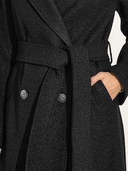 أسود - M&Co Wrap Coat - صورة 4 من 5