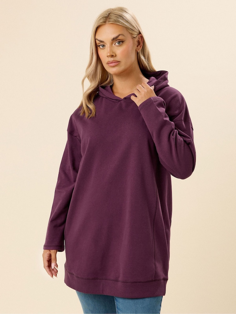 Yours Curve Red Seam Detail Hoodie - Image 1 of 5