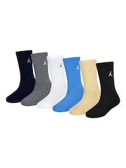 Jordan Blue Everyday Essentials Crew Socks 6 Pack - Image 1 of 2