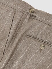 Atelier Mocha Brown Montepuliciano Atelier Wool Pinstripe Tailored-Fit Suit Trousers - Image 6 of 7