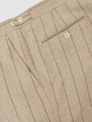 Atelier Mocha Brown Montepuliciano Atelier Wool Pinstripe Tailored-Fit Suit Trousers - Image 7 of 7