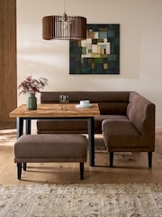 Brown Monza Faux Leather Peppercorn Bronx Set of Benches - Image 1 of 8