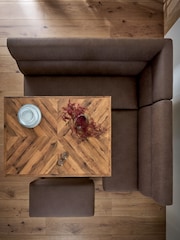 Brown Monza Faux Leather Peppercorn Bronx Set of Benches - Image 3 of 8