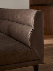 Brown Monza Faux Leather Peppercorn Bronx Set of Benches - Image 5 of 8