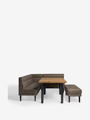 Brown Monza Faux Leather Peppercorn Bronx Set of Benches - Image 8 of 8