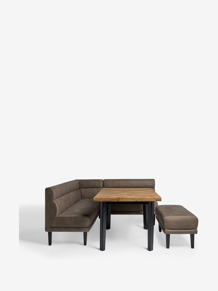 Brown Monza Faux Leather Peppercorn Bronx Set of Benches - Image 8 of 8