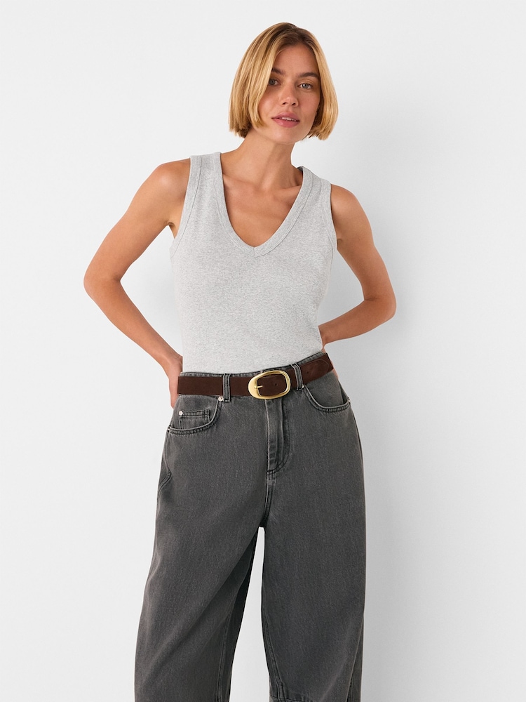 Whistles Grey Ellis V-Neck Jersey Vest - Image 1 of 4 Whistles Grey Ellis V-Neck Jersey Vest - Image 1 of 4