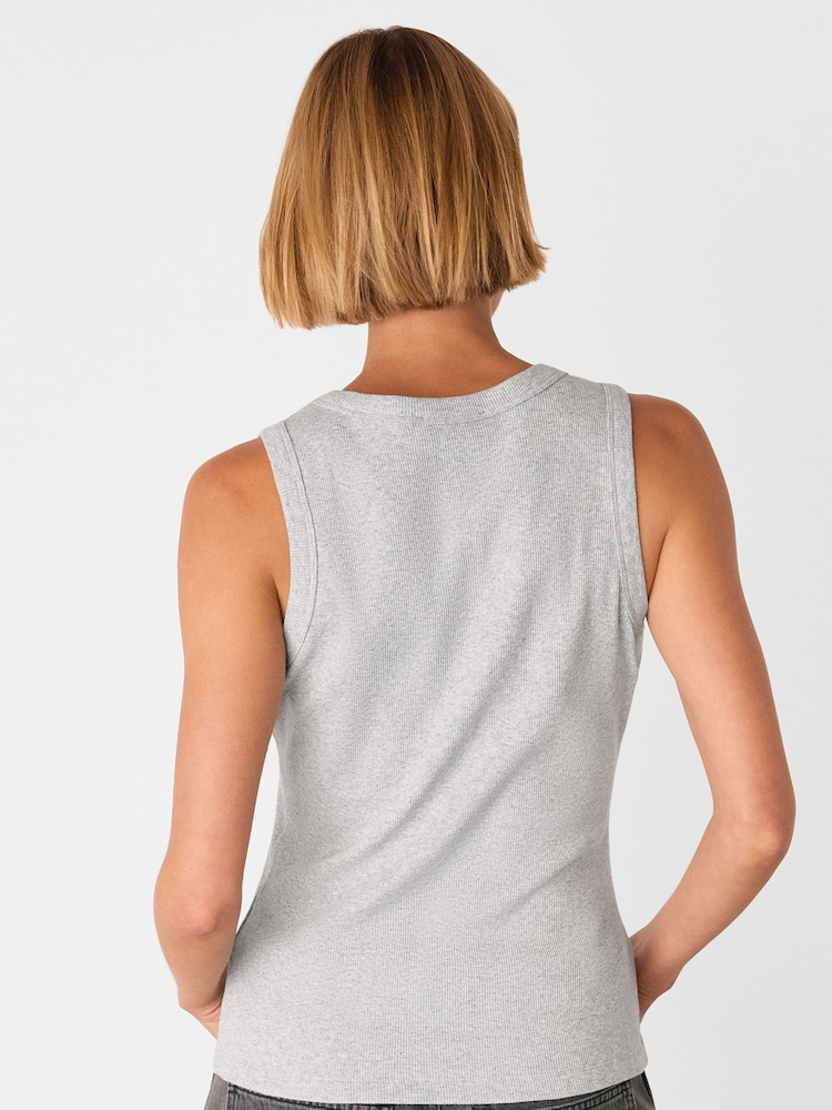 Cinza - Whistles Ellis V-Neck Jersey Vest - Imagem 2 de 4
