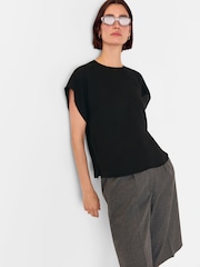 Blusa de crepe de manga curta Whistles - Imagem 1 de 5