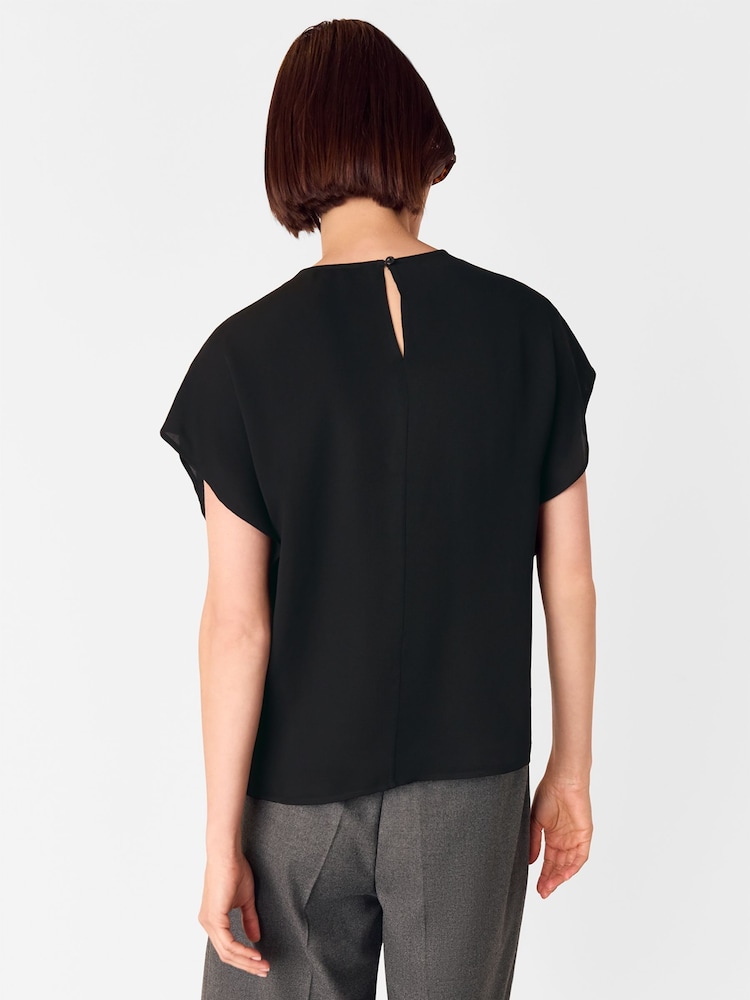 Blusa de crepe de manga curta Whistles - Imagem 2 de 5