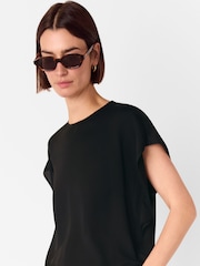 Blusa de crepe de manga curta Whistles - Imagem 4 de 5