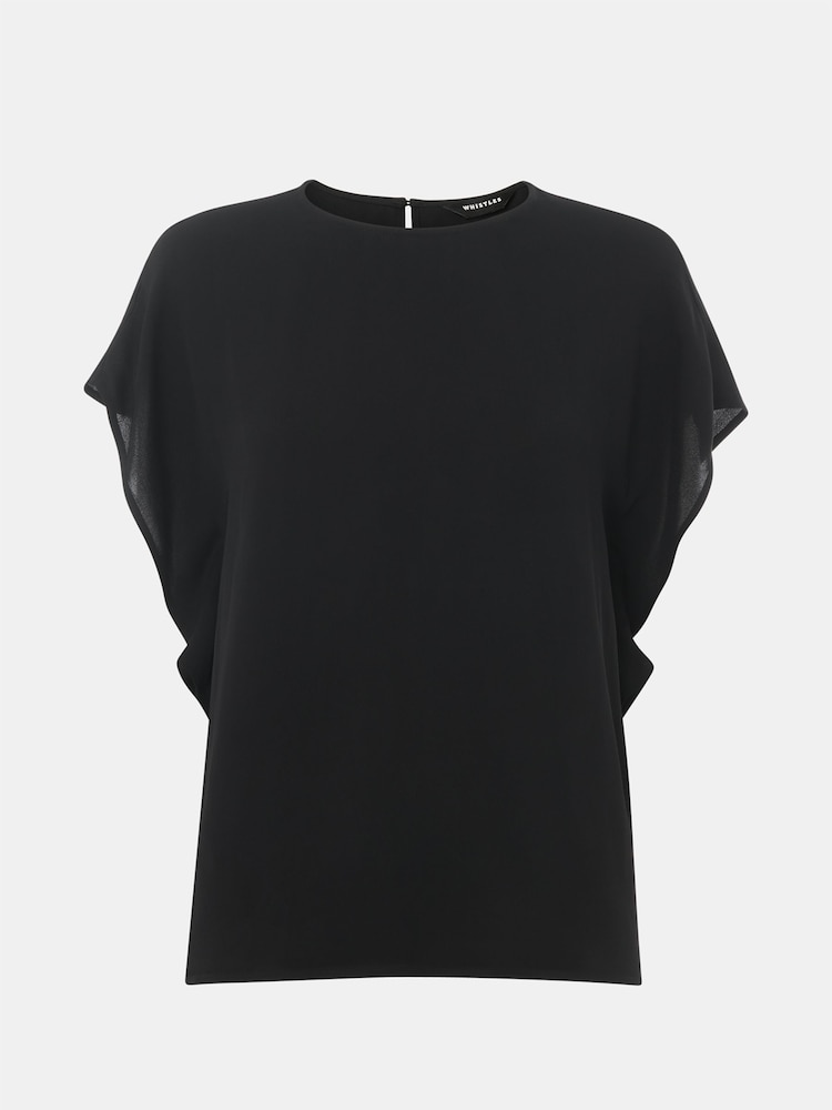 Blusa de crepe de manga curta Whistles - Imagem 5 de 5