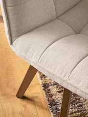 Set of 2 Tweedy Plain Light Natural Lucca Swivel Dining Chairs - Image 2 of 10