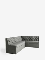 Chunky Weave Mid Grey Wolton Right Hand Corner Storage Dining Bench - Image 10 of 13