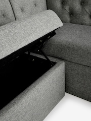 Chunky Weave Mid Grey Wolton Right Hand Corner Storage Dining Bench - Image 11 of 13