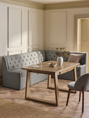 Chunky Weave Mid Grey Wolton Right Hand Corner Storage Dining Bench - Image 3 of 13