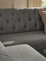 Chunky Weave Mid Grey Wolton Right Hand Corner Storage Dining Bench - Image 6 of 13