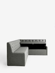 Chunky Weave Mid Grey Wolton Right Hand Corner Storage Dining Bench - Image 9 of 13