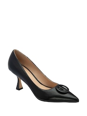 Lotus Black Leather Court Shoes - Image 1 of 4